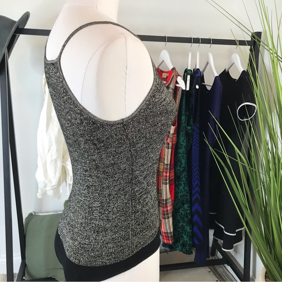 Express® Sparkly One Piece V-Neck Balletcore Body Suit Spaghetti Strap Small - Picture 5 of 11